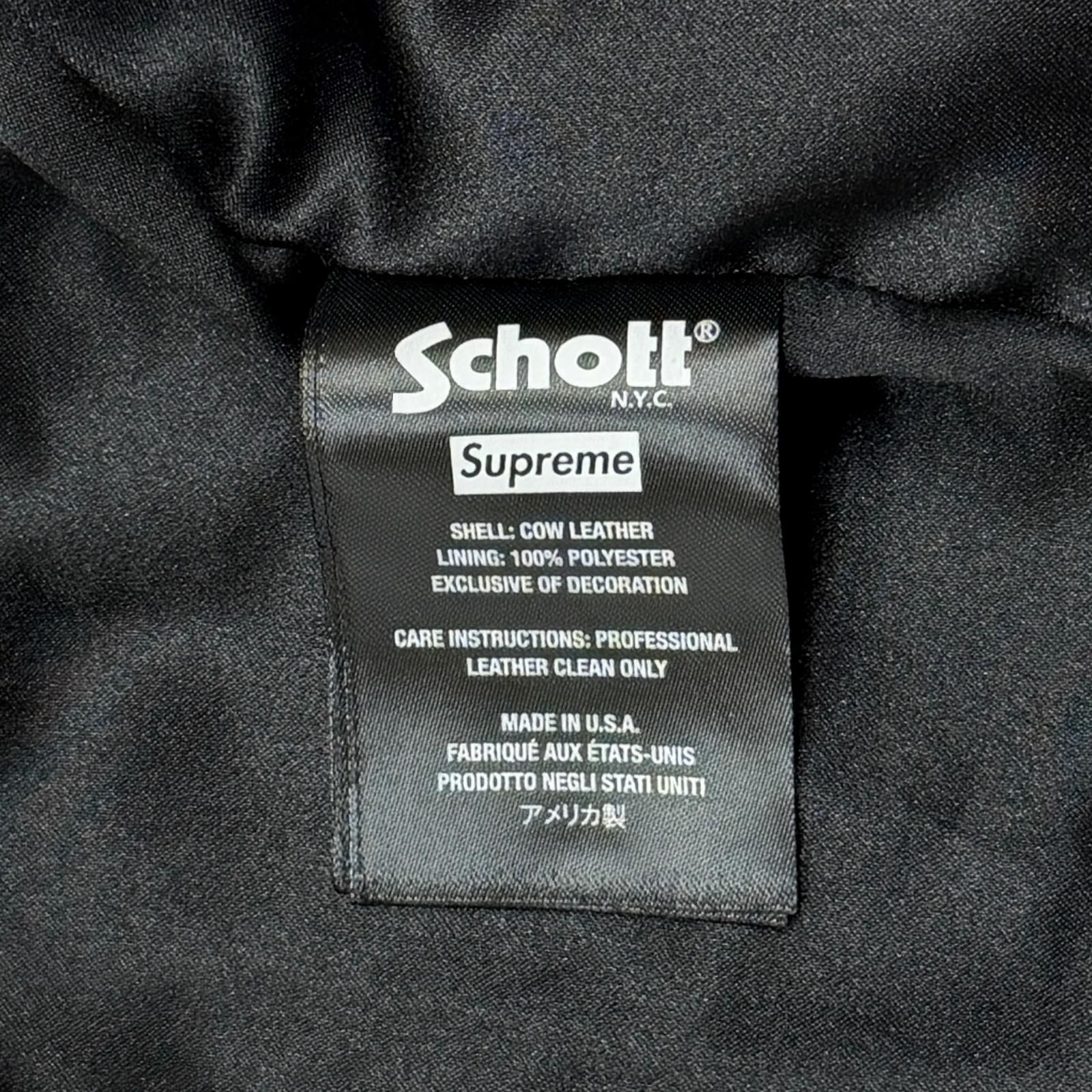 国内正規 未使用 Supreme × schott 25SS Leather Clip Jacket レザー 
