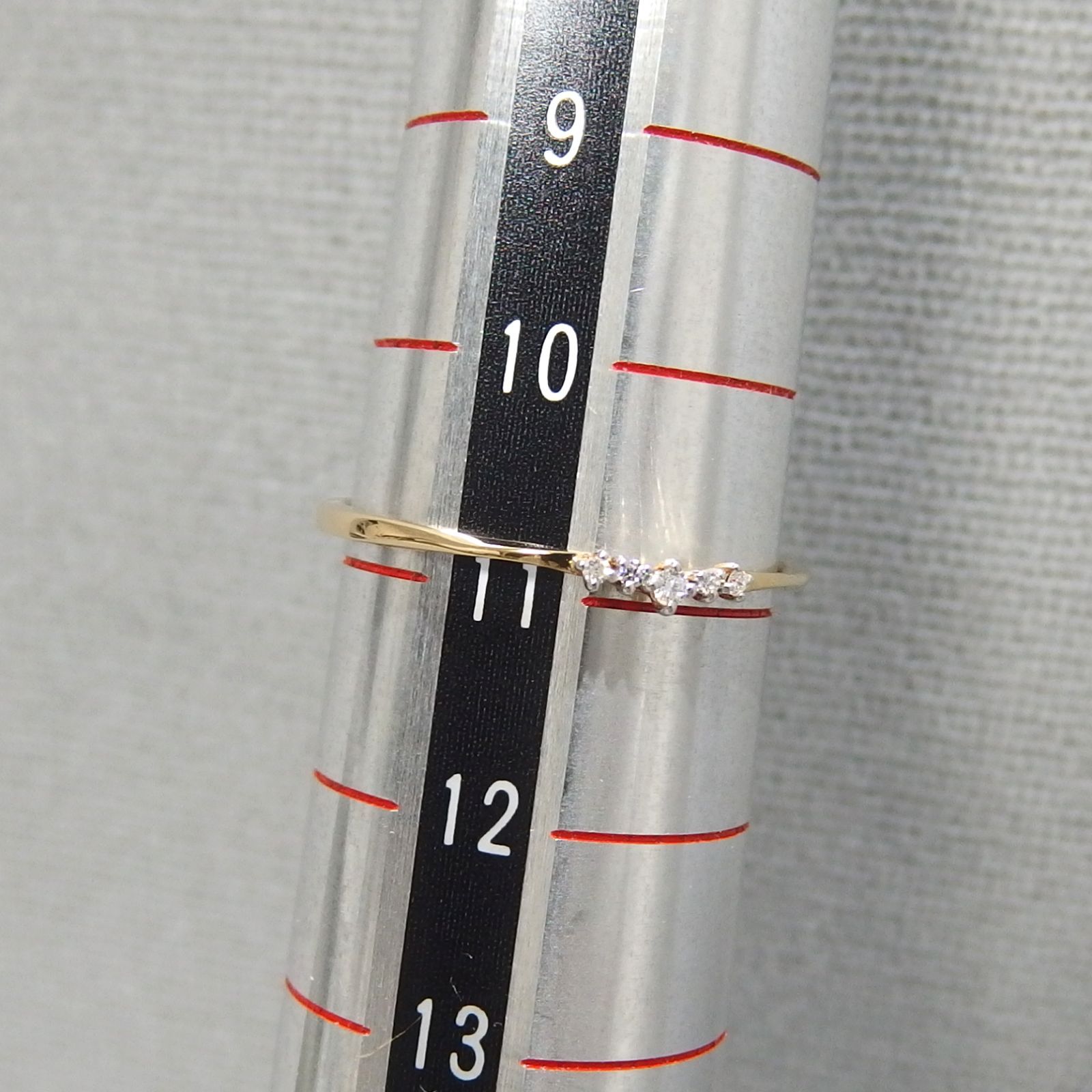 美品☆ete レイヤード ダイヤモンド リング K18 ゴールド ダイヤ 0.01 