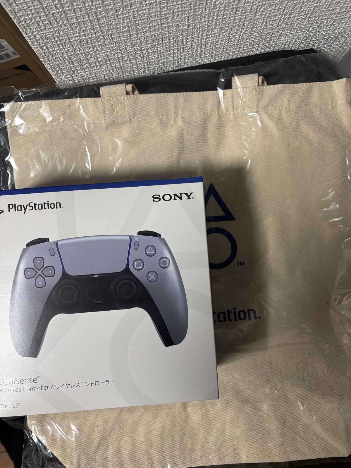 PS5 DualSense ワイヤレスコントローラー スターリングシルバー トートバッグ付