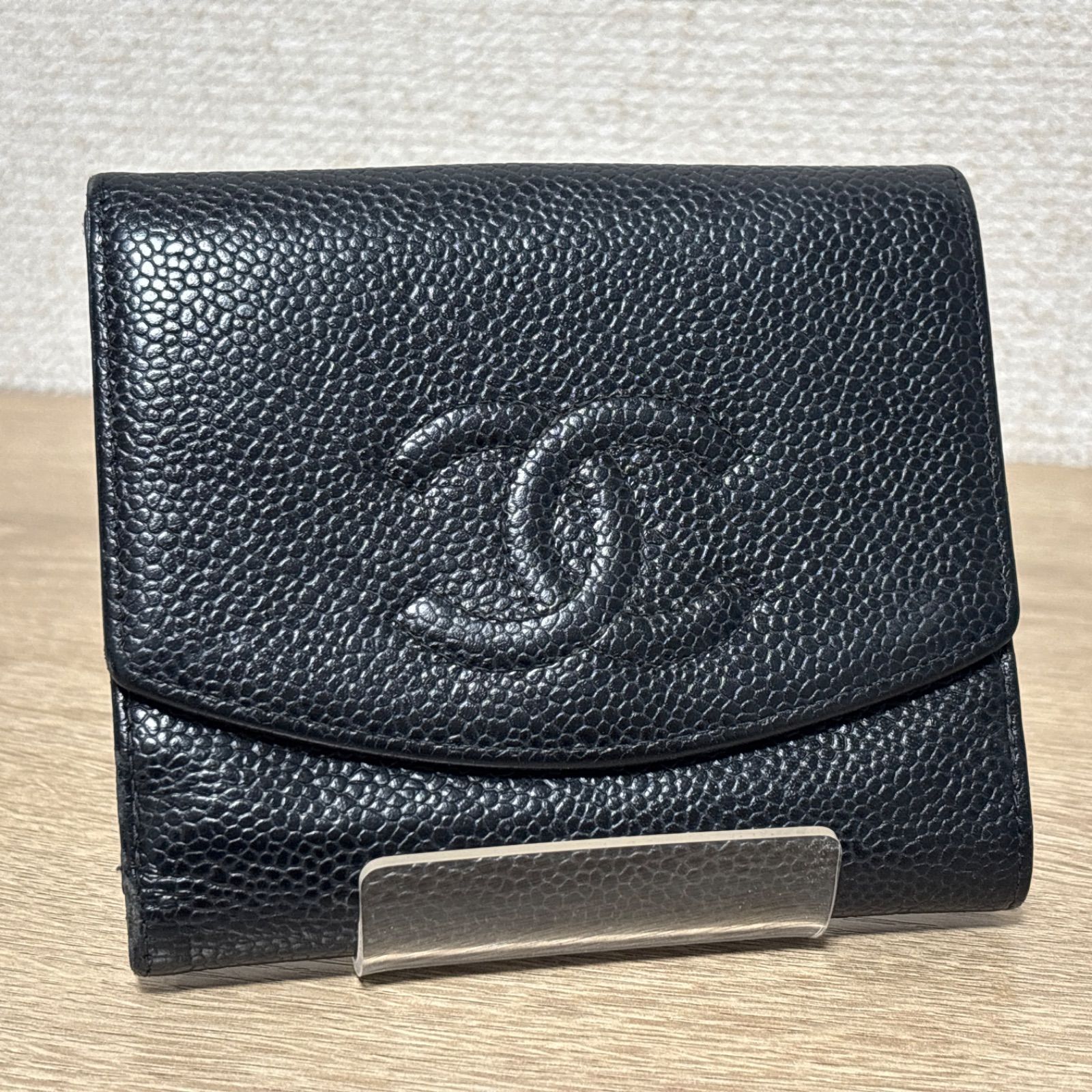 CHANEL シャネル キャビアスキン ココマーク 折り財布 コンパクト