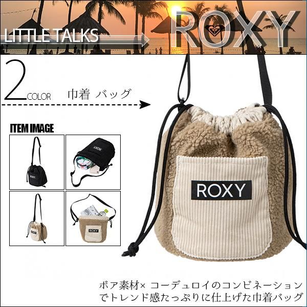 ロキシー 新作 巾着バッグ ショルダーバッグ レディース 女性 タウンユース 通勤 通学 旅行 バレンタイン 黒 ブラック ベージュ系 ミニサイズ ROXY RBG204311
