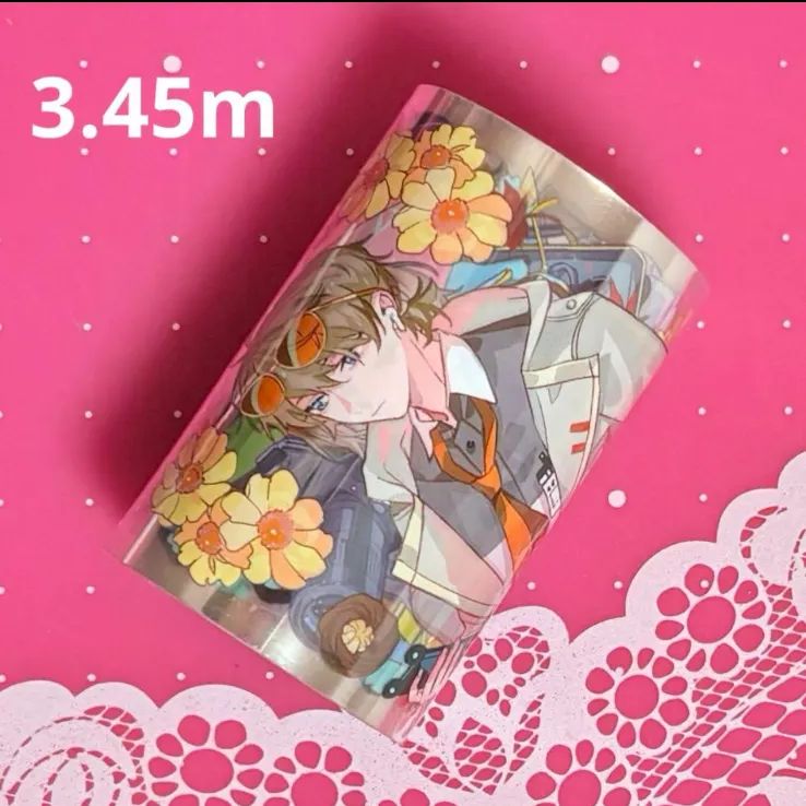 942 PET 6cm×3.45m 风临 半端巻き 海外マスキングテープ 海外マステ