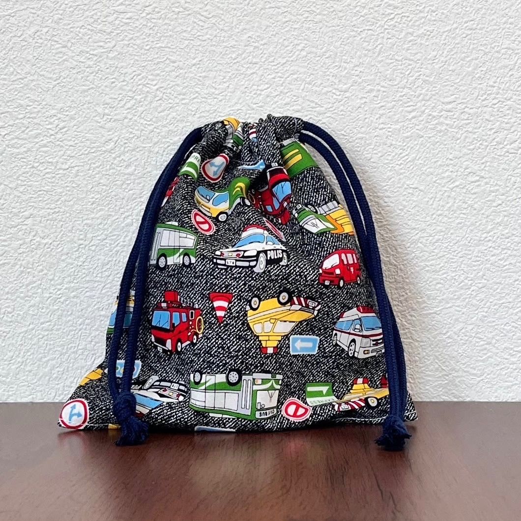 ハンドメイド 入園入学セット 2点セット はたらく車 のりもの お弁当袋