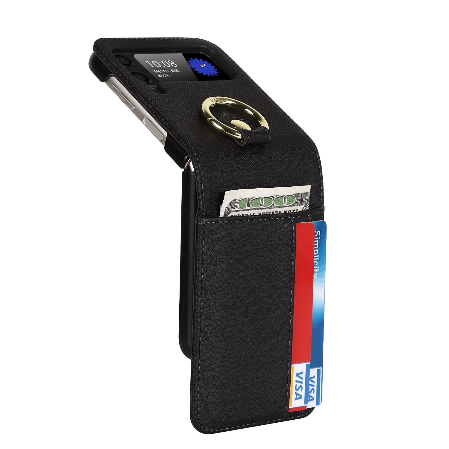 スマホアクセサリー K Galaxyスマホショルダーケース カード収納 ストラップ Galaxy Z Flip4