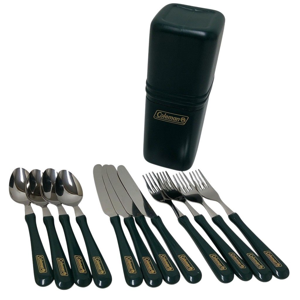 USED・Coleman・コールマン・食器＆カトラリーセット Coleman コールマン カトラリーセット 4人用 収納ケース付き - メルカリ