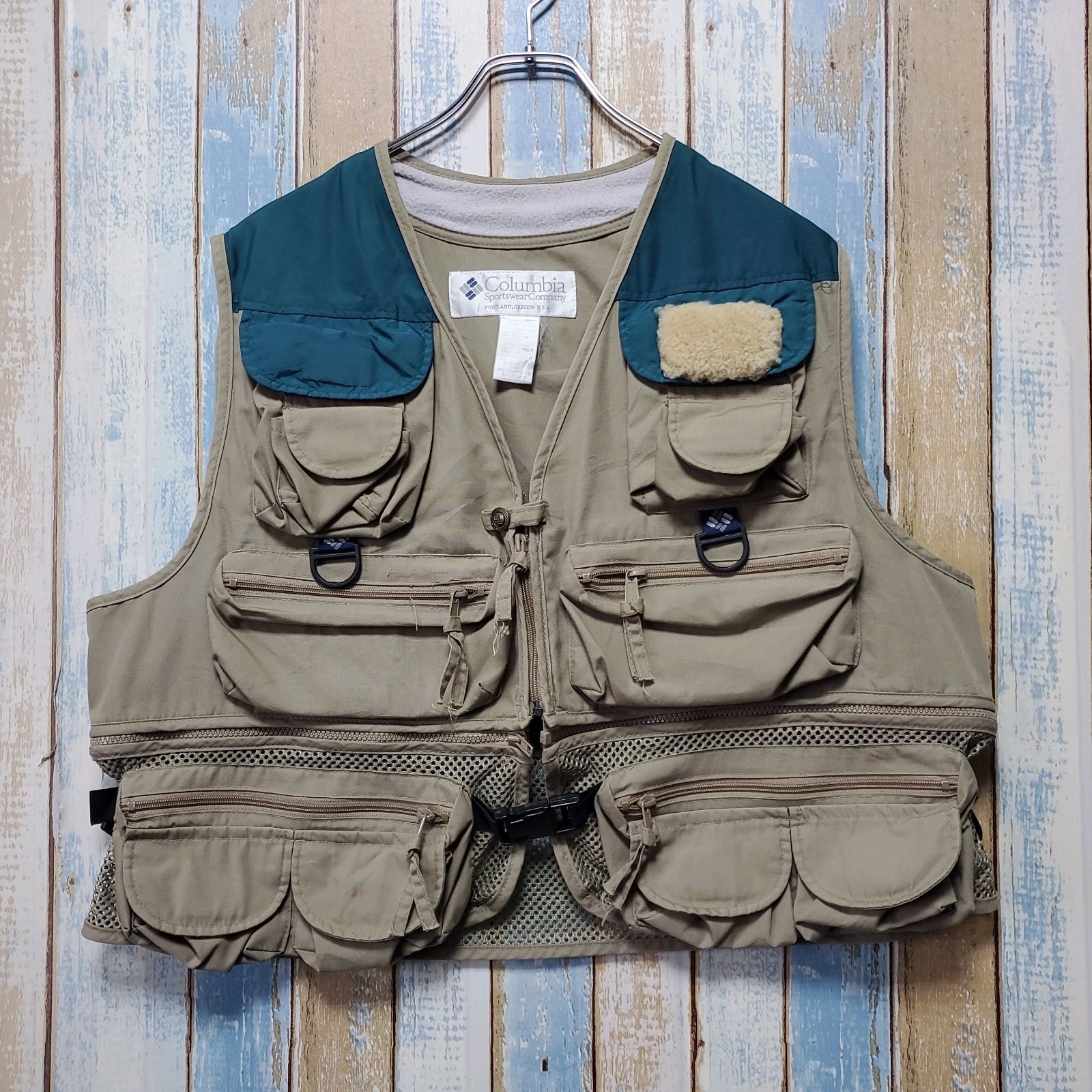 HB138☆コロンビア☆フィッシングベスト☆PFG☆ヴィンテージ☆90s☆XL