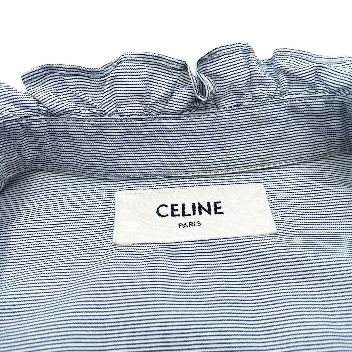 【中古】CELINE セリーヌ ストライプ ブラウス 20ZX3034F シャツ・ブラウス カジュアル サイズ34 ブルー 25015168 RD 中古】CELINE セリーヌ ストライプ ブラウス 20ZX3034F シャツ