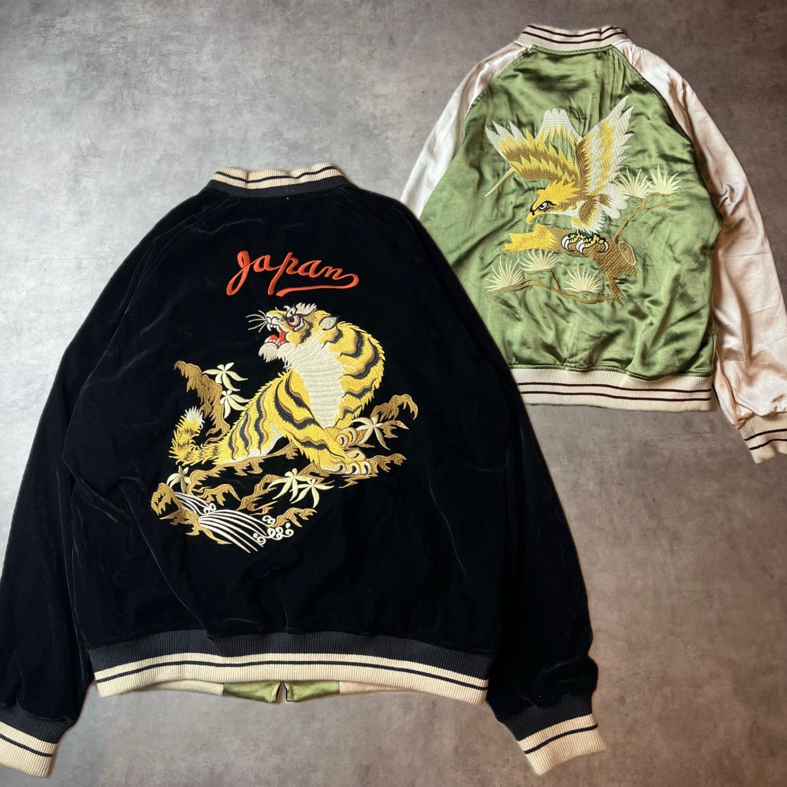 スカジャン　別珍ベロアリバーシブル　オーバーサイズ 🟥新品未使用🟥 スカジャン スーベニアジャケット リバーシブル 別珍