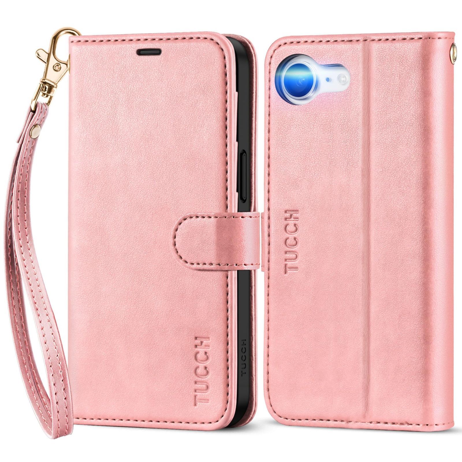 【人気商品】16e 対応 ケース手帳型 ストラップ付き アイフォン16e iPhone 手帳ケース カードポケット 横置きスタンド機能 [RFIDブロッキング] 耐衝撃 全面保護 TPU素材 PU合皮 TUCCH TUCCH iPhone 16e 5G (