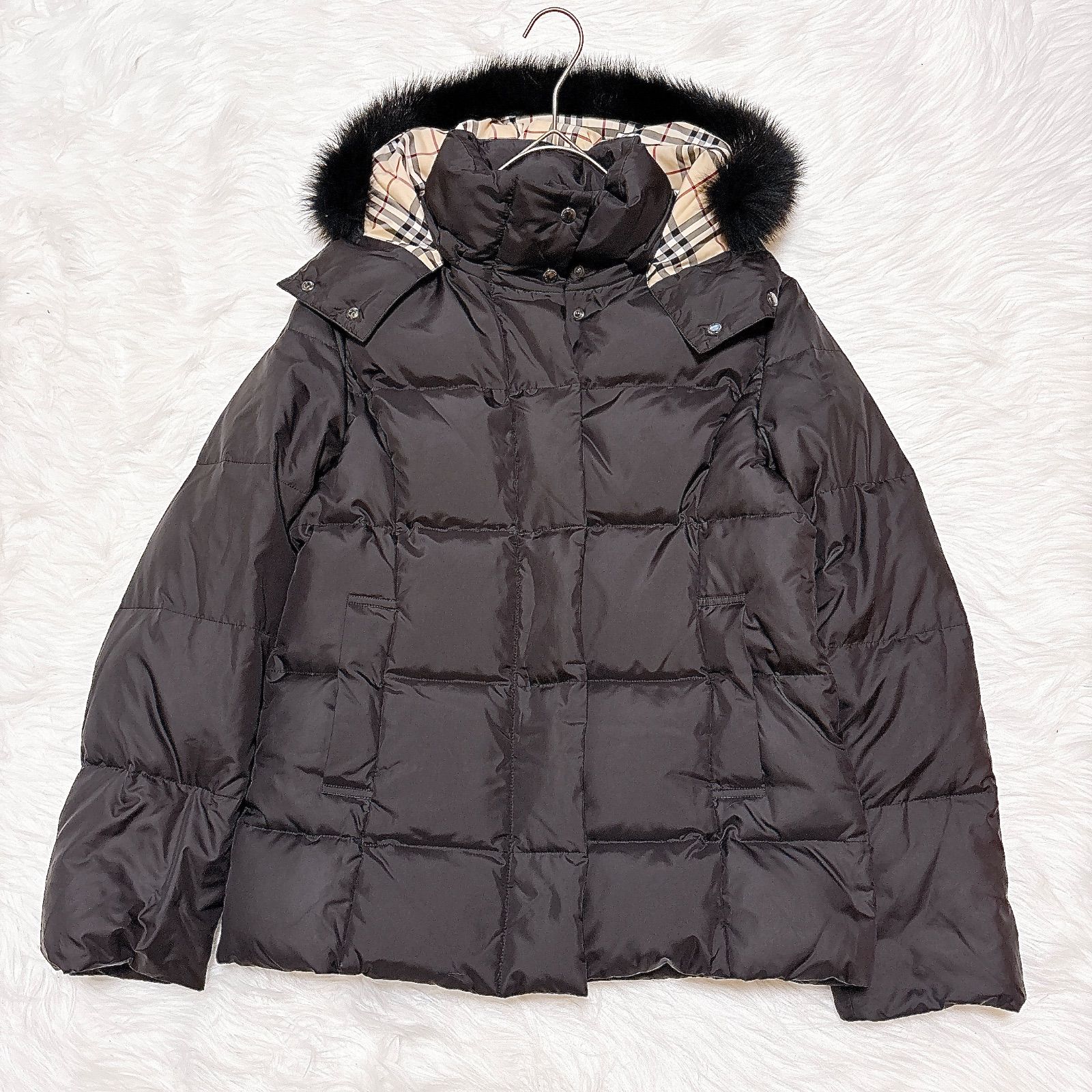 バーバリーロンドン 3way ダウン ブルーフォックス FS345-855-09