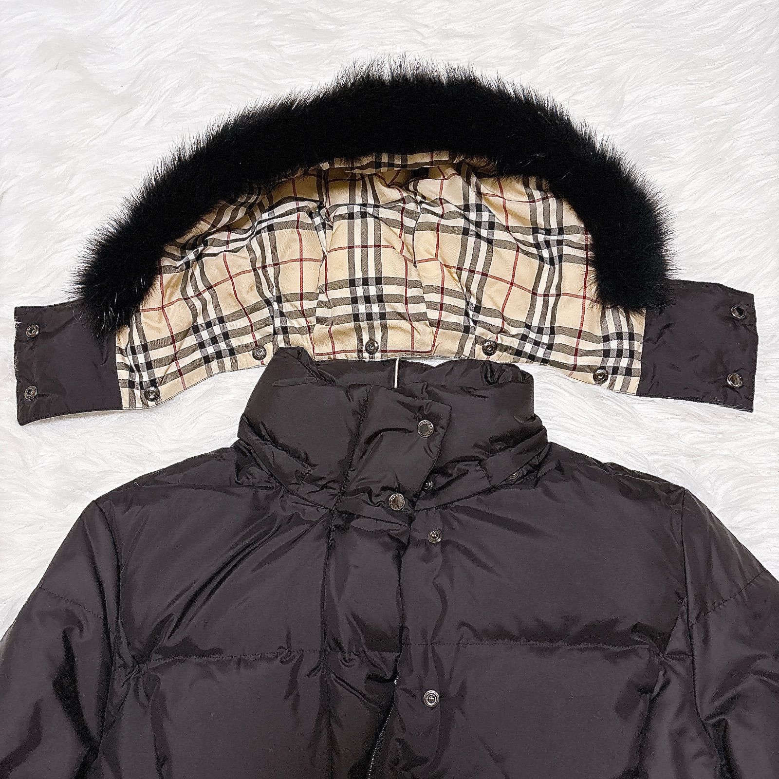 バーバリーロンドン 3way ダウン ブルーフォックス FS345-855-09