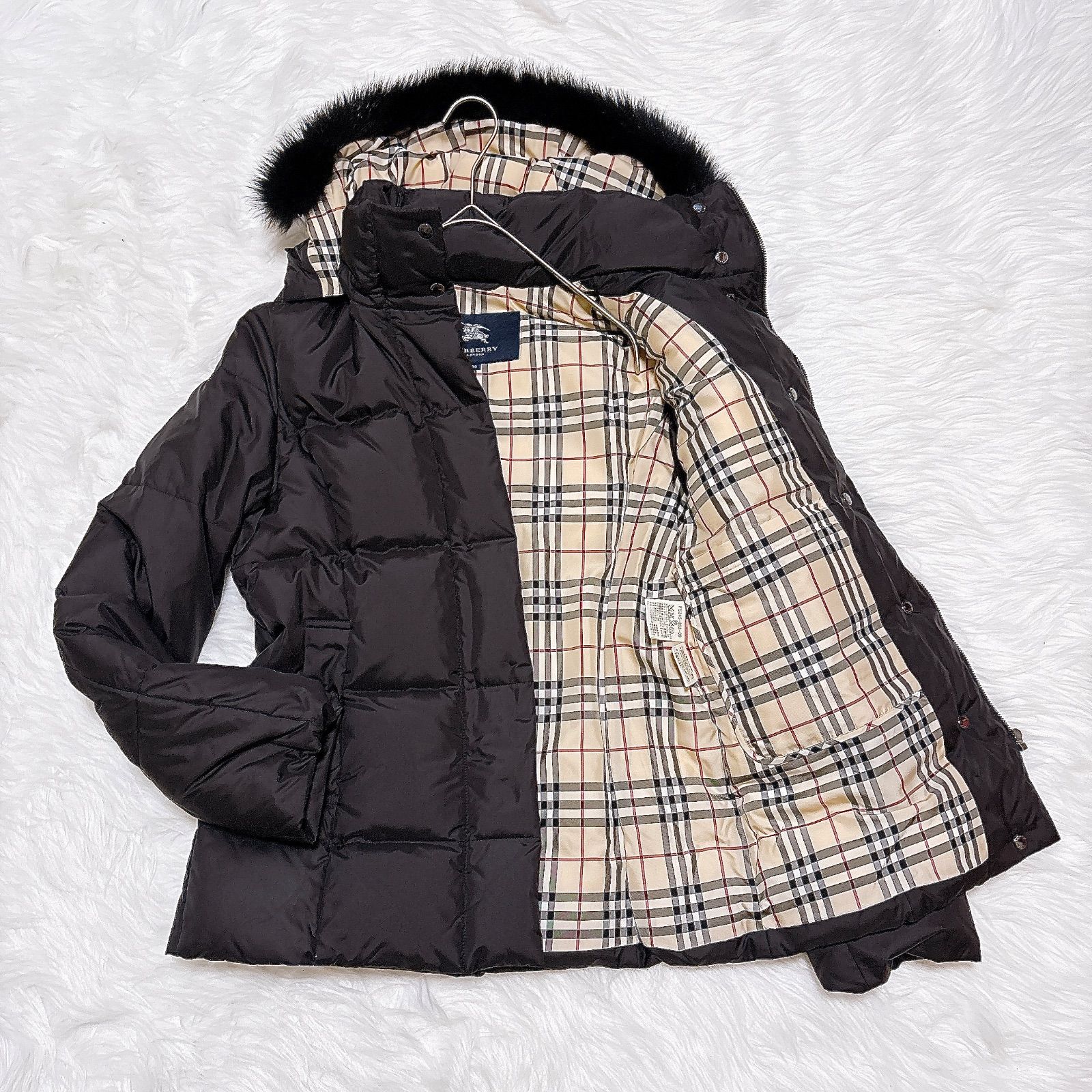 バーバリーロンドン 3way ダウン ブルーフォックス FS345-855-09