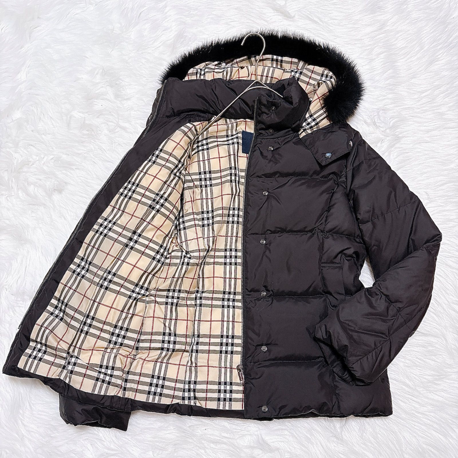 バーバリーロンドン 3way ダウン ブルーフォックス FS345-855-09