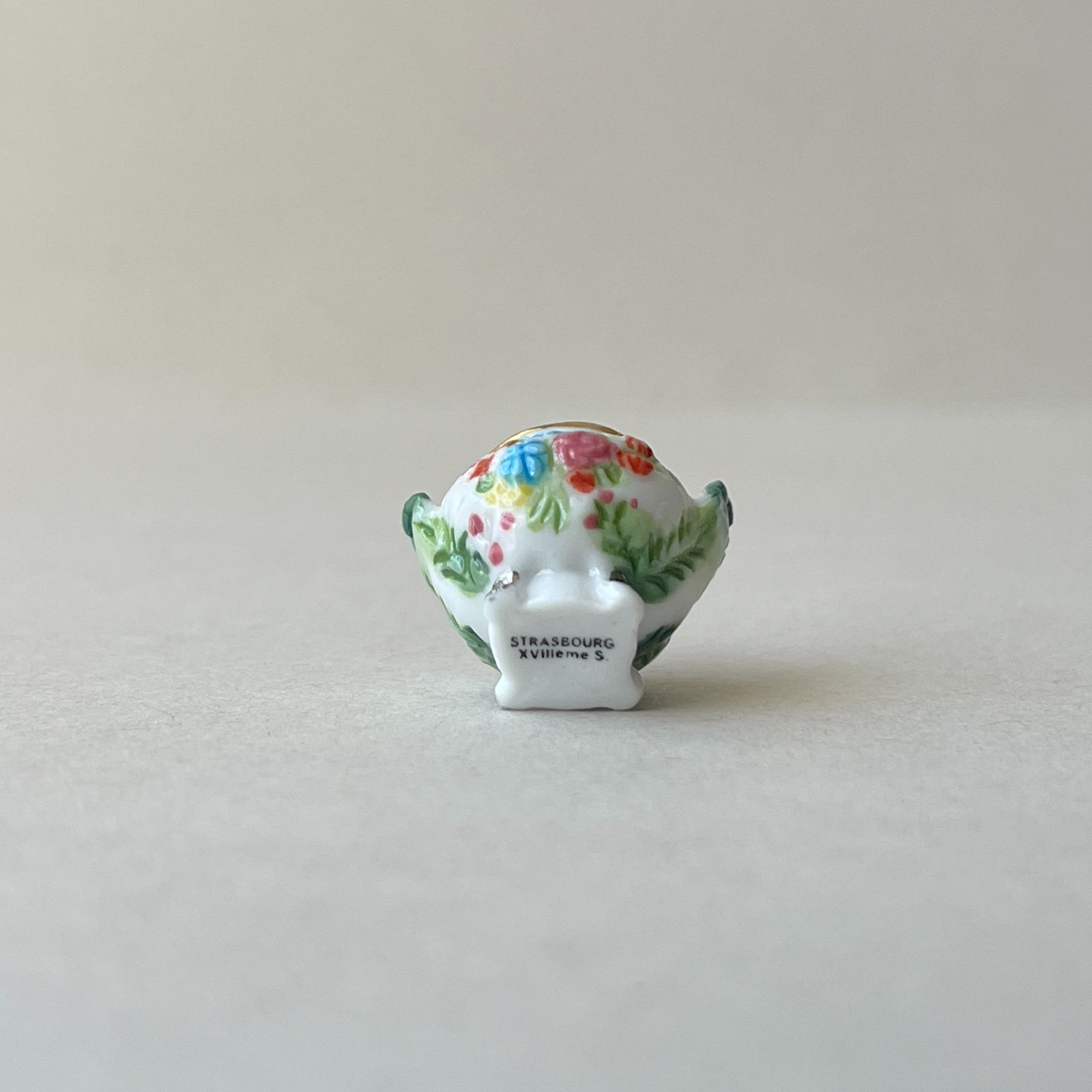 フェーヴ 花柄のスープポット フランス フェーブ ミニチュア陶器
