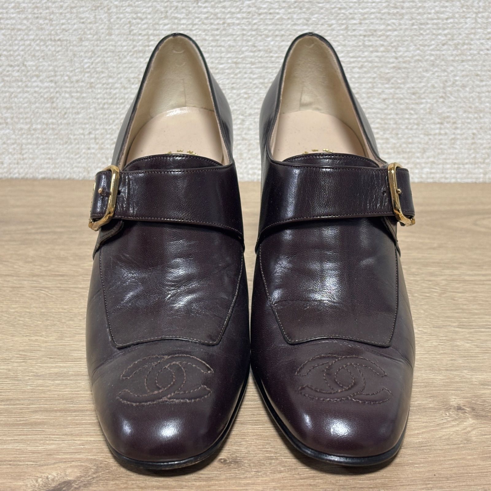 CHANEL シャネル パンプス 36 ベージュ　レザー　23.0cm前後 CHANEL シャネル パンプス 36.5 ベージュ レザー 23.5cm前後