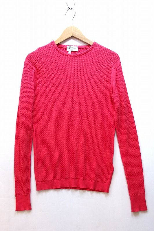 【223199】JOHN SMEDLEY ジョン スメドレー  英国製 コットンニット セーター 現行タグ メンズ  M ピンク