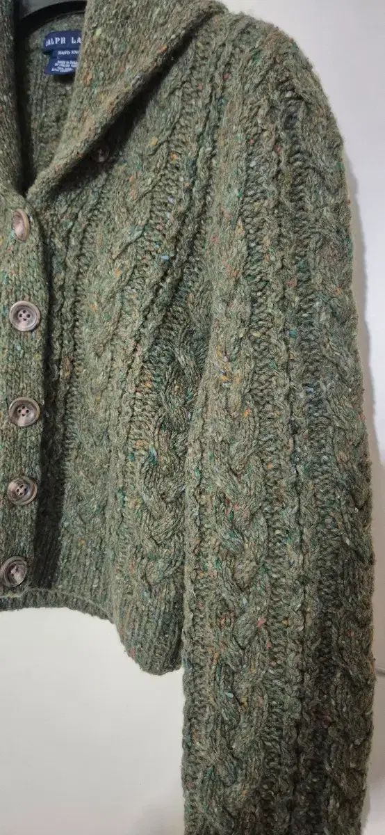 【極美品】ポロバイラルフローレン　ニットカーディガン　ウール100% XL相当 POLO RALPH LAUREN（ポロ ラルフ ローレン）の「ケーブルニット ウール