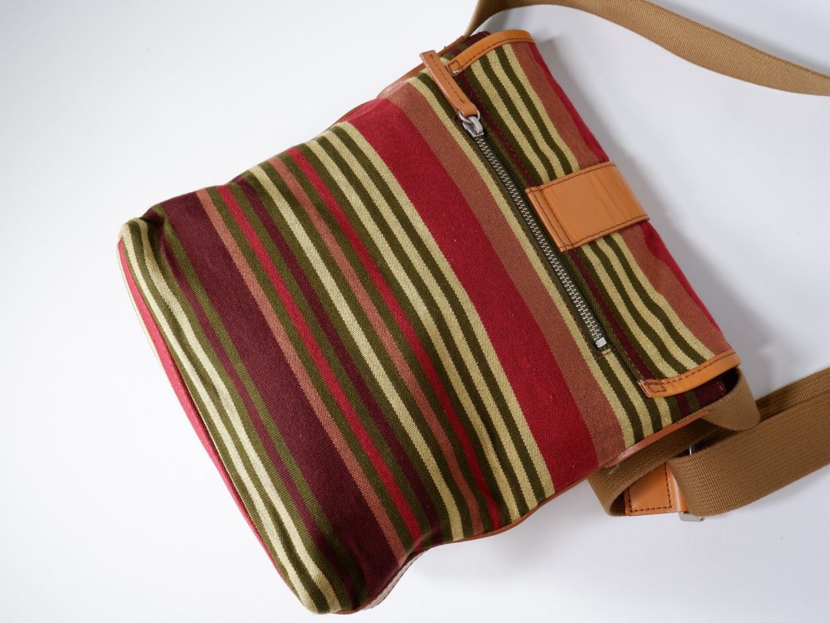 Paul Smithポールスミス キャンバス×レザー 販売済み マルチボーダー