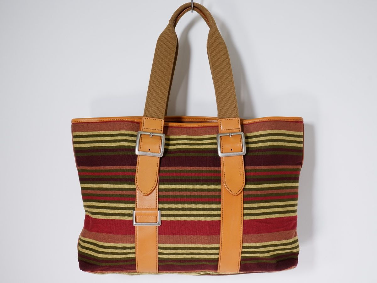 Paul Smithポールスミス キャンバス×レザー マルチボーダーストライプ