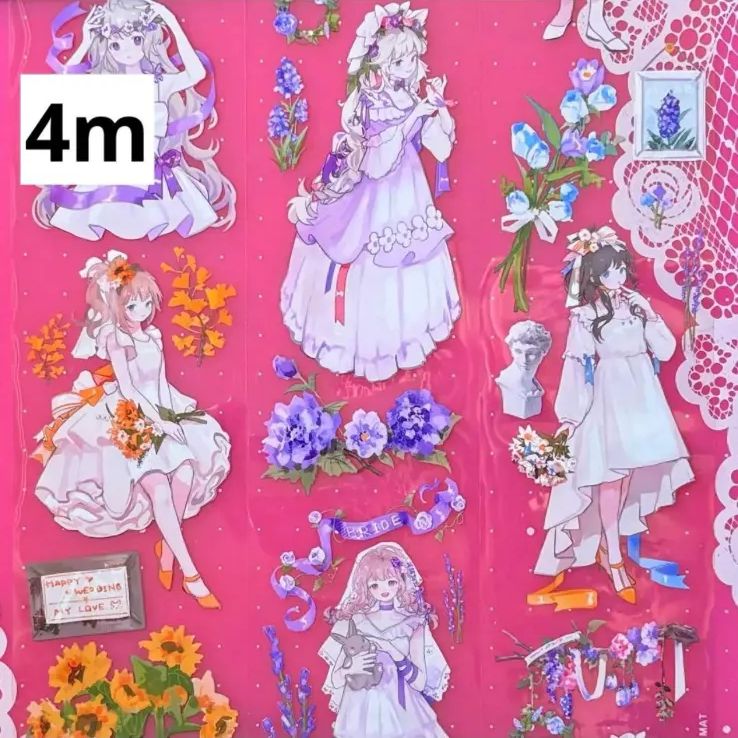 966 PET 6cm×4m 云鬓花颜2.0 海外マスキングテープ 海外マステ 人物