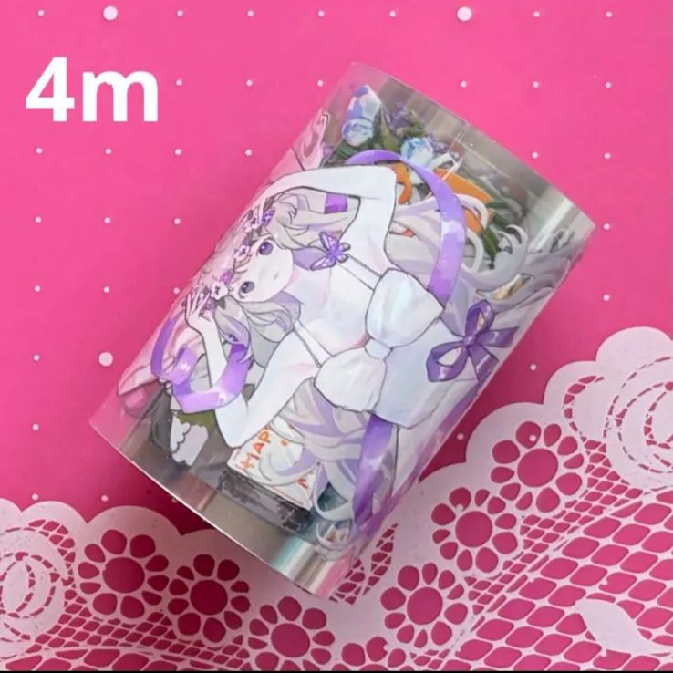 966 PET 6cm×4m 云鬓花颜2.0 海外マスキングテープ 海外マステ 人物