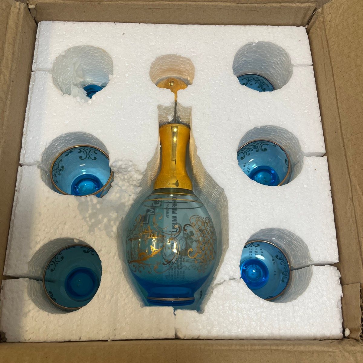 最終値下げ　ベネチアンムラーノ島　グラス デキャンタ グラス6個セット 最終値下げ ベネチアンムラーノ島 グラス デキャンタ グラス6個セット