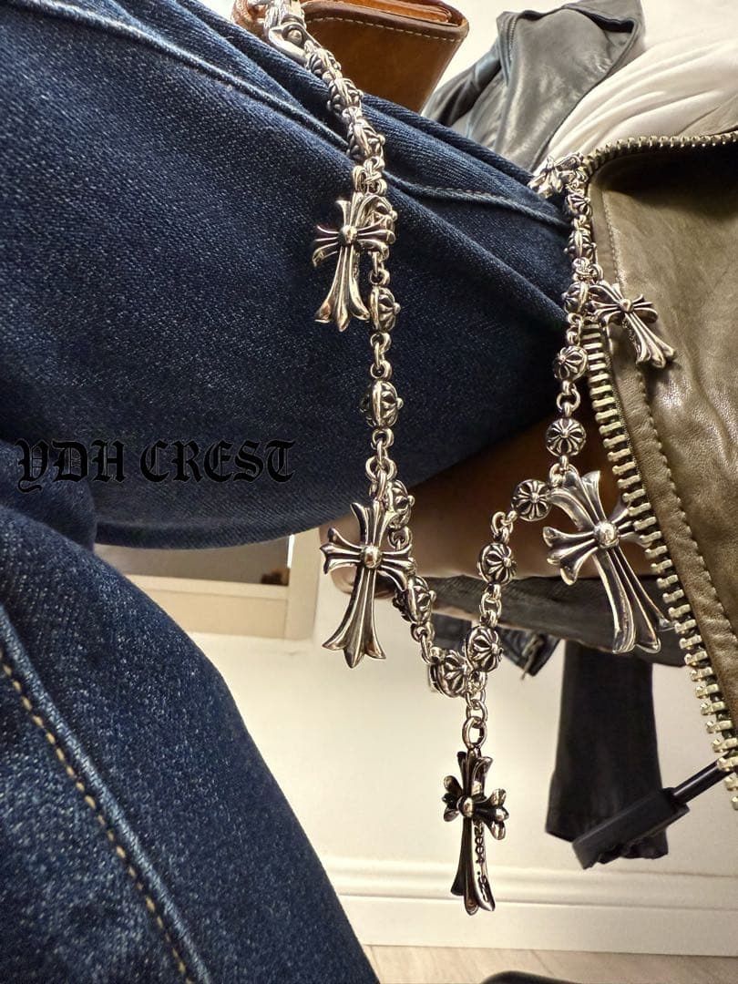 ☆KRSCHAN ウォレットチェーン 本物 クロス嵐ウォレットチェーン 刻印有り