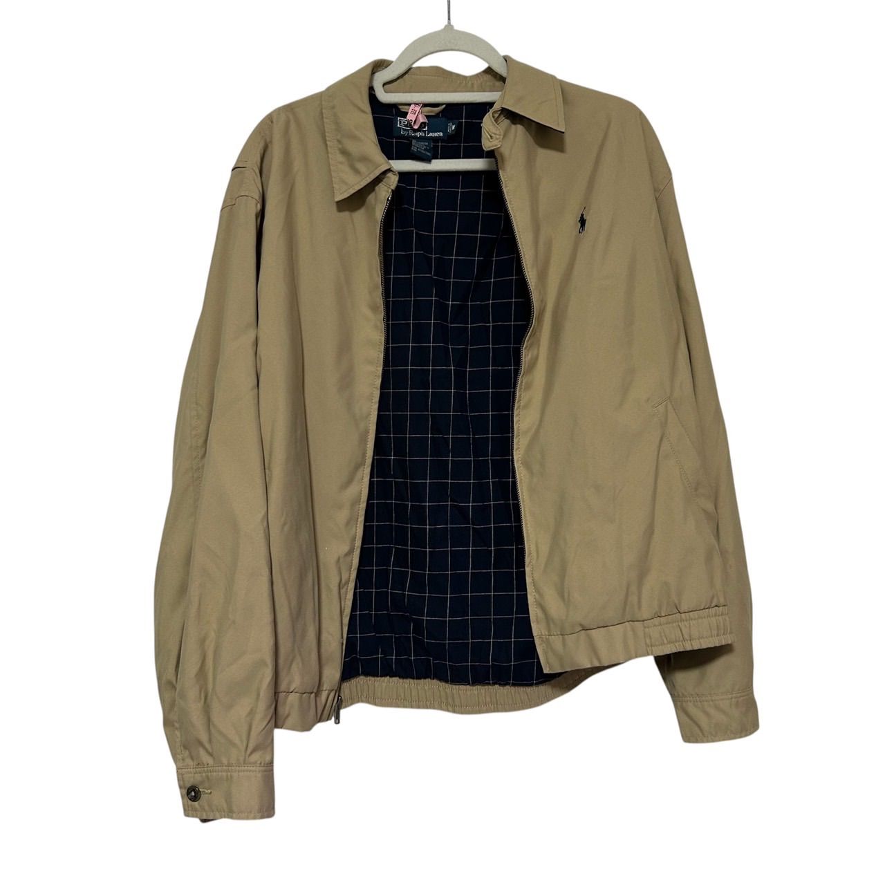 ポロラルフローレン　スウィングトップ　ブルゾン　ジャケット　チェック　ベージュ Ralph Lauren ラルフローレン ブルゾン スイングトップ 裏地チェック