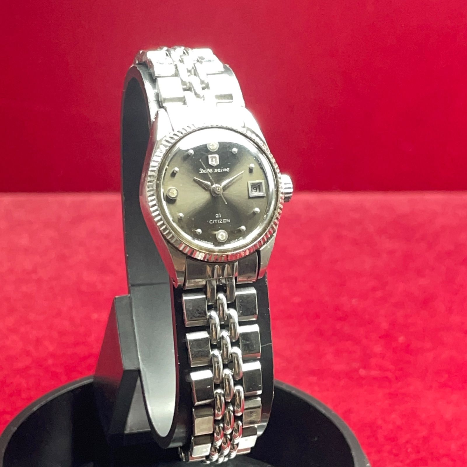 60s CITIZEN デート セーヌ 手巻 純正SSブレス フルーテッドベゼル