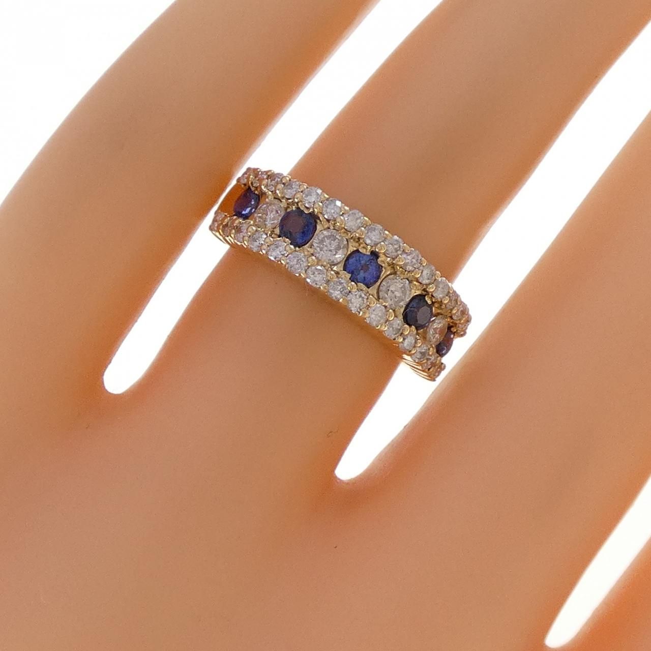 K18YG ダイヤモンド リング 0.65CT 1円～K18WG サファイア