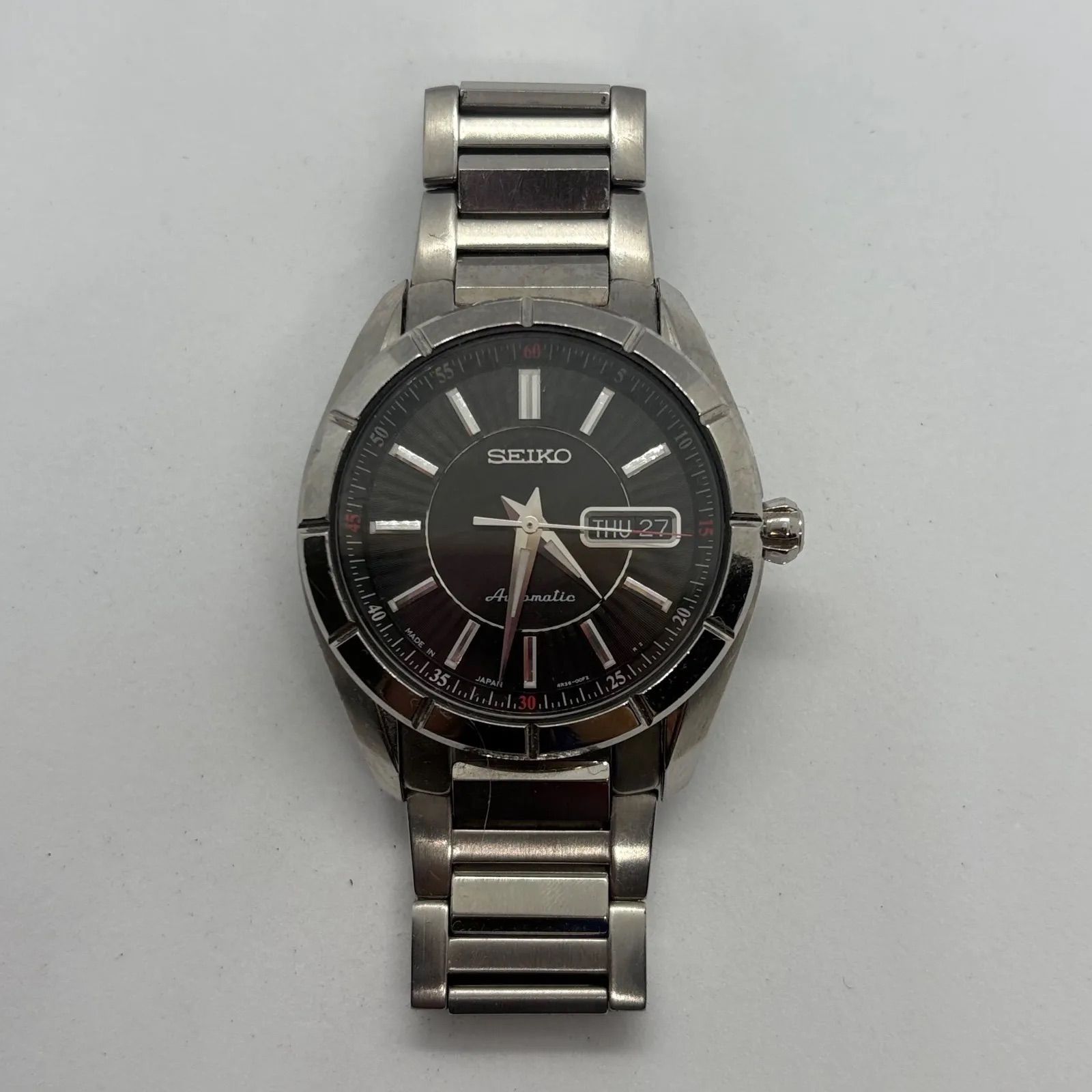 ジャンク　自動巻き時計 SEIKO 腕時計 automatic ジャンク品 自動巻き 日本製 ブラック文字盤