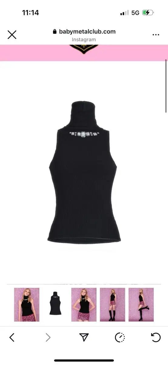 トップス Babylclub Luxgem high neck top Babylclub ベーメクル ラックスジェム 2024 ハイネック トップス ブラック