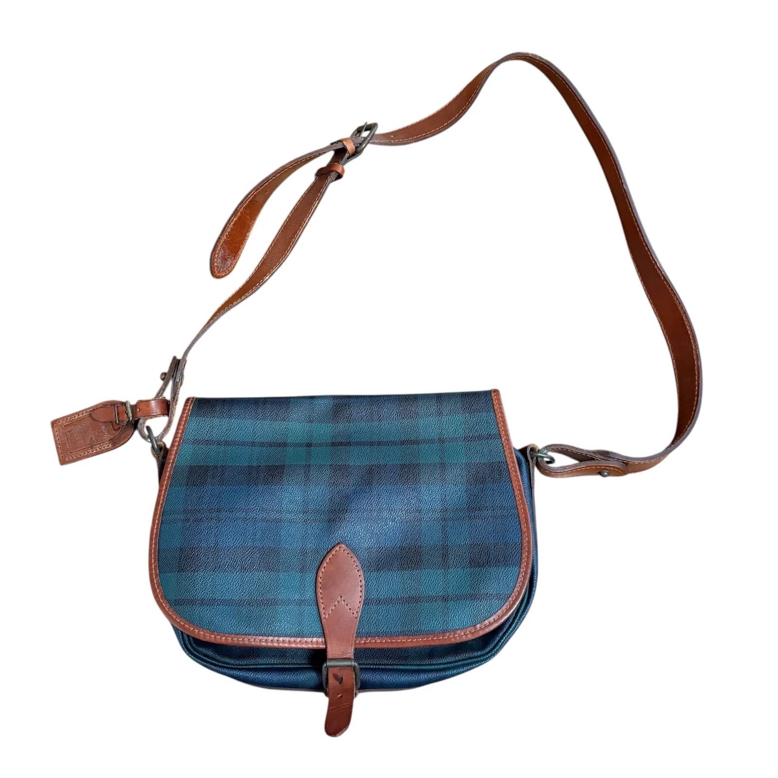 90s ポロ ラルフローレン ショルダーバッグ チェック PVC レザー