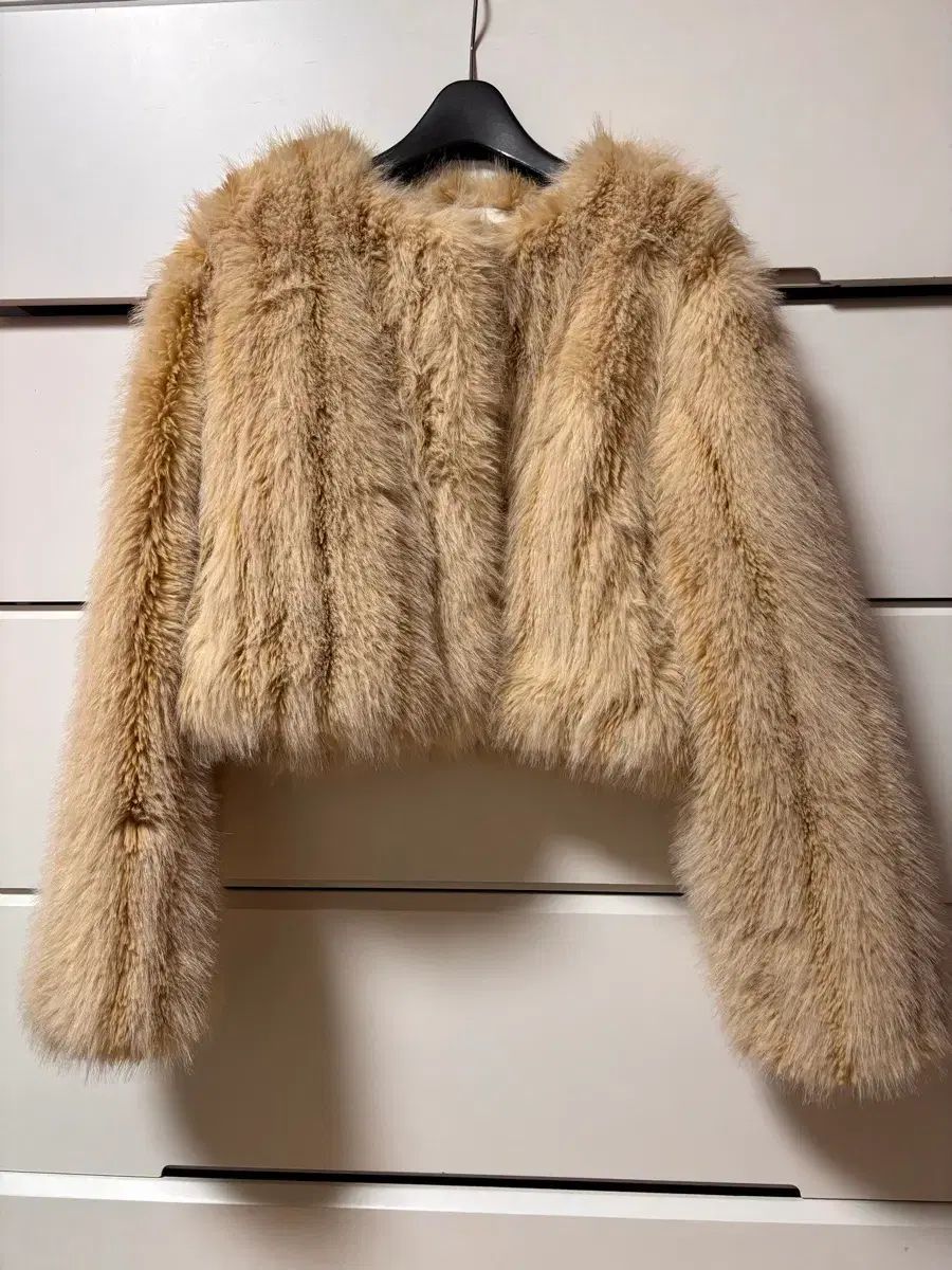 ジェネラル アイデア ノーカラー ファージャケット S ベージュ