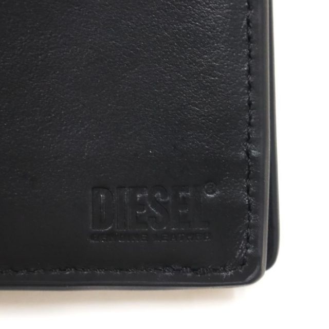DIESEL ブラックレザー 三つ折り財布 並行輸入品】ディーゼル 三つ折り財布 メンズ ブラック DIESEL