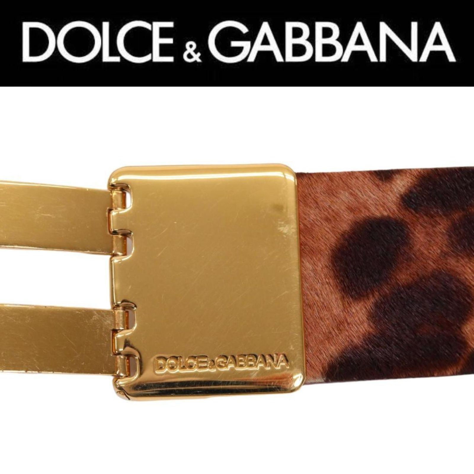 ✨超希少/極美品✨ドルチェ&ガッバーナ　レオパード　ベルト　ゴールド金具　ロゴ DOLCE＆GABBANA ドルチェ&ガッバーナ レディース レオパード 豹柄