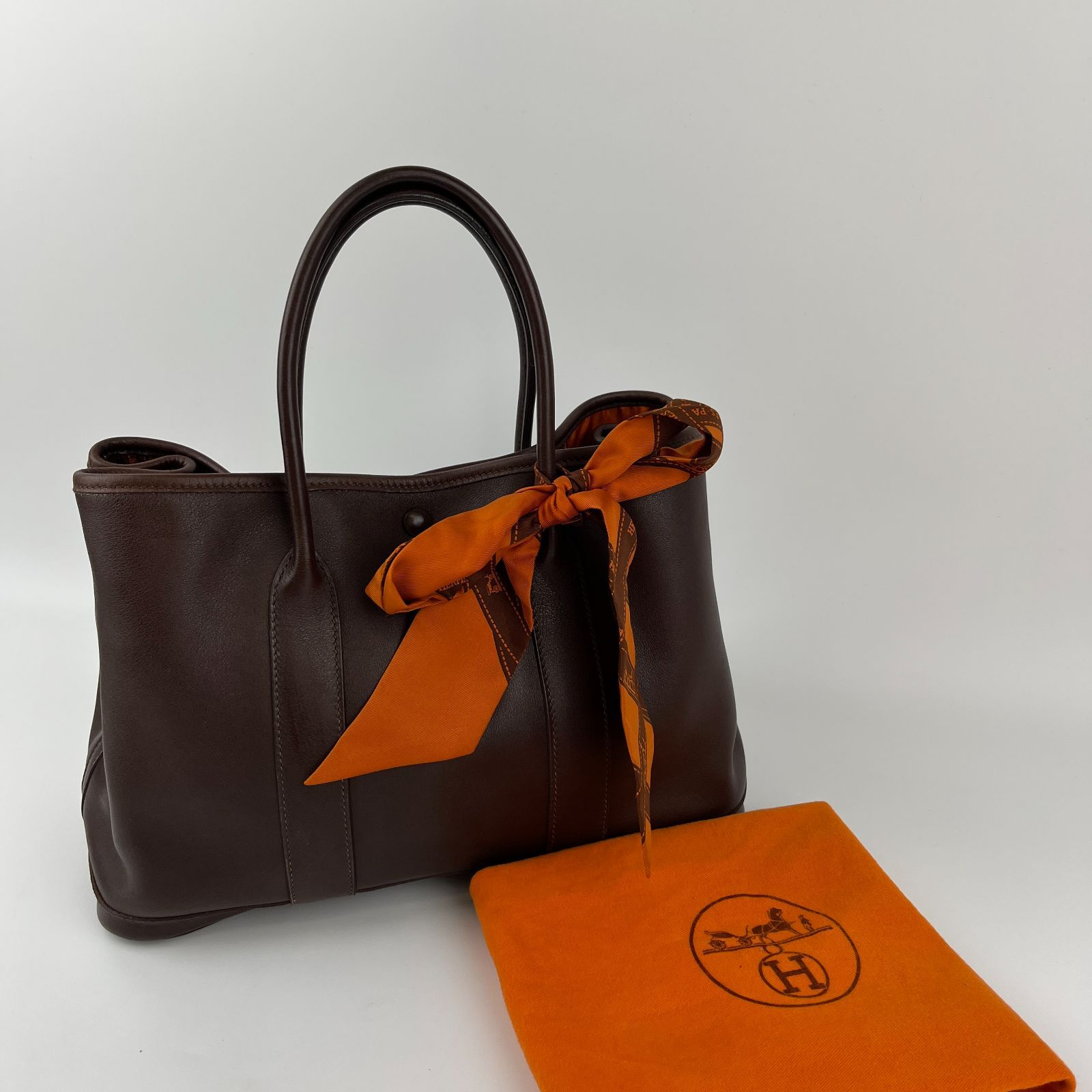 中古】HERMES エルメス ガーデンツイリーTPM ハンドバッグ ブラウン