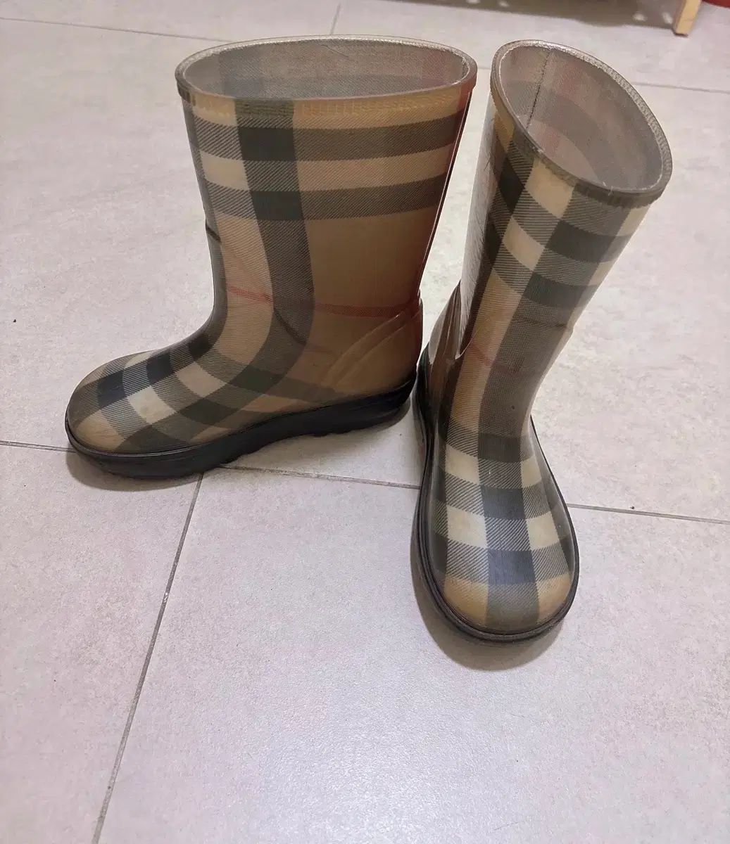 バーバリーキッズ チェック レインブーツ 29/30