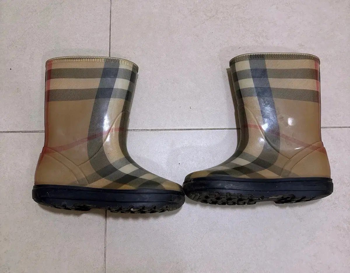 バーバリーキッズ チェック レインブーツ 29/30