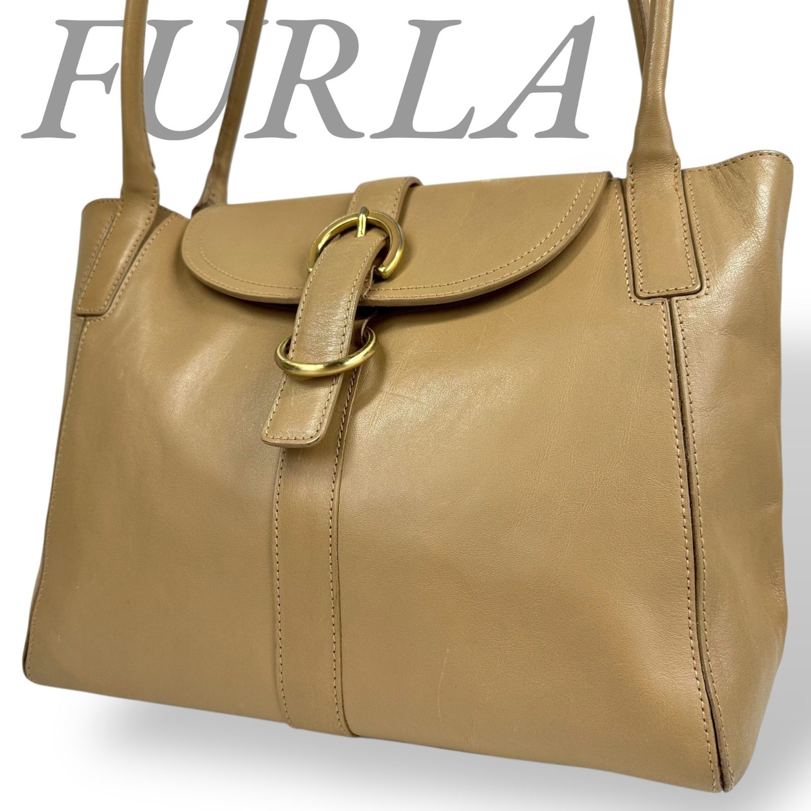 B4314】 FURLA フルラ ハンドバッグ レザー ベージュ トート B4314】 FURLA フルラ ハンドバッグ レザー ベージュ トート