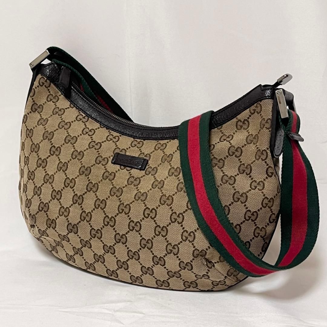 GUCCI グッチ ショルダーバッグ ハーフムーン シェリーライン GG