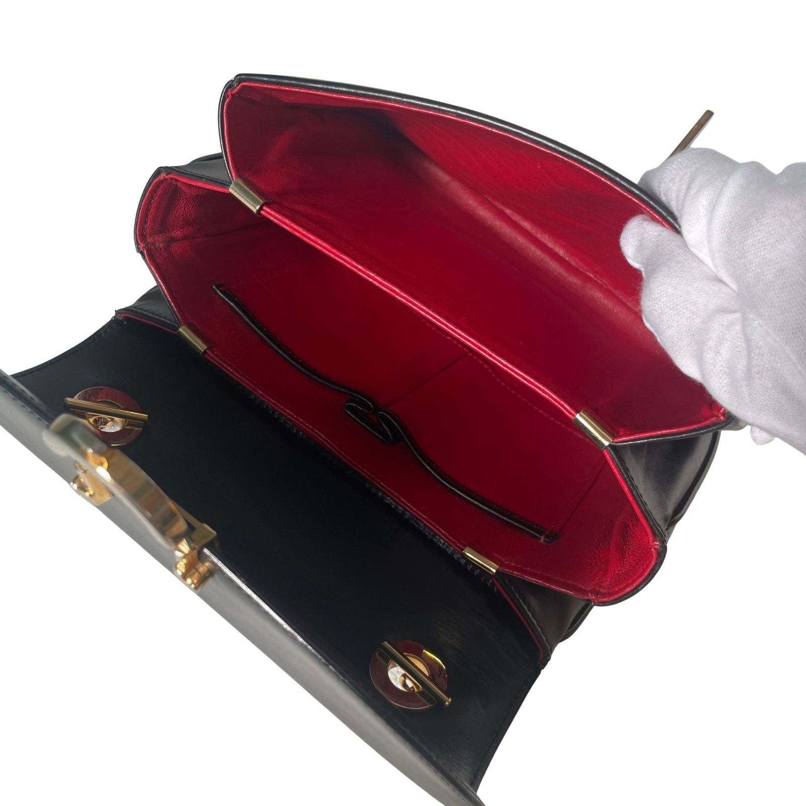 CELINE ホースビット 2way ショルダー ハンドバッグ レッド エナメル CELINE セリーヌ ホースビット2wayバッグ ショルダーバッグ