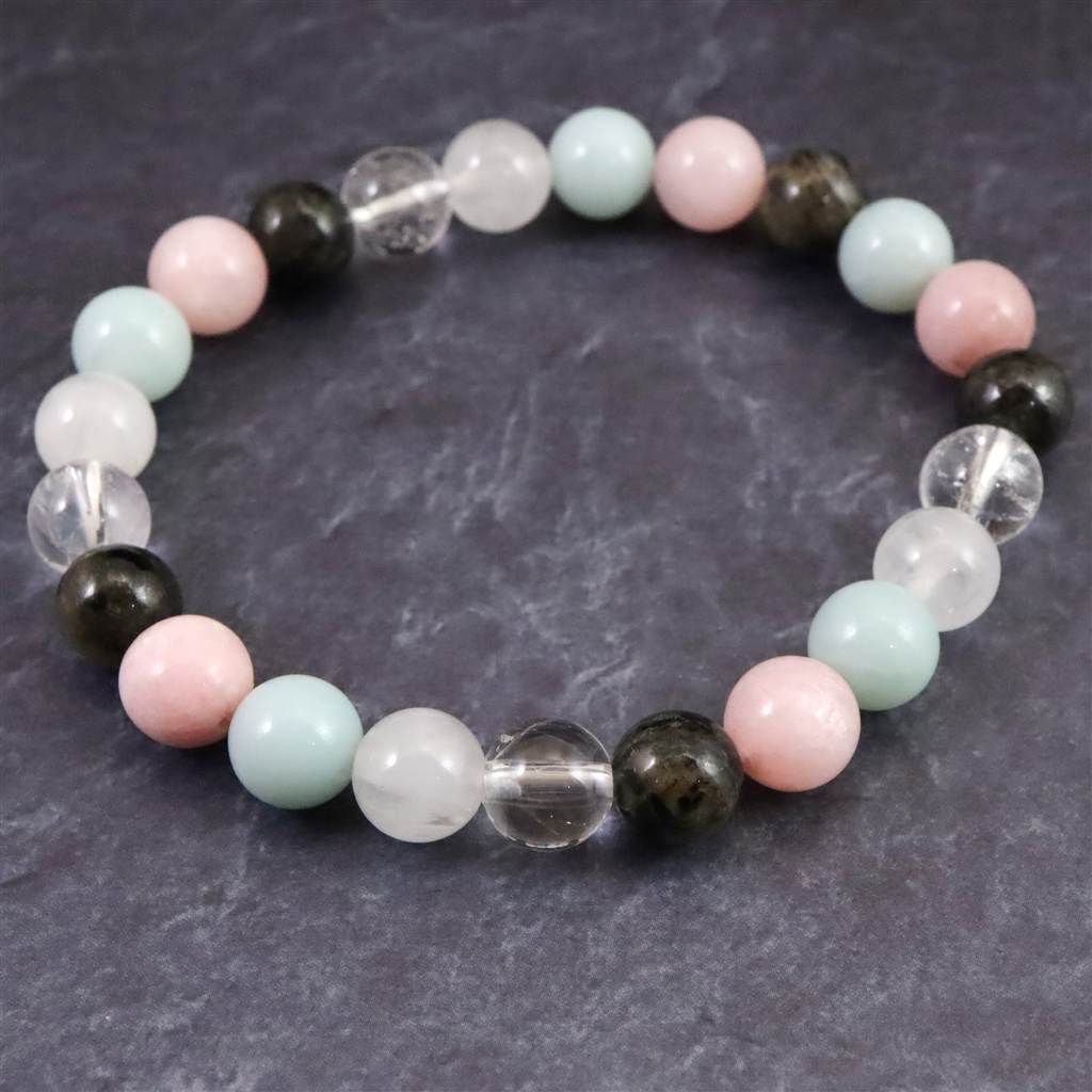 H&E社 フェナカイト 喜び、愛と光 (AZOZEO) 8mm玉ブレスレット 証明