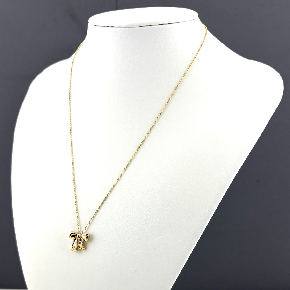 ティファニー TIFFANY&Co. リボン ネックレス YG イエローゴールド