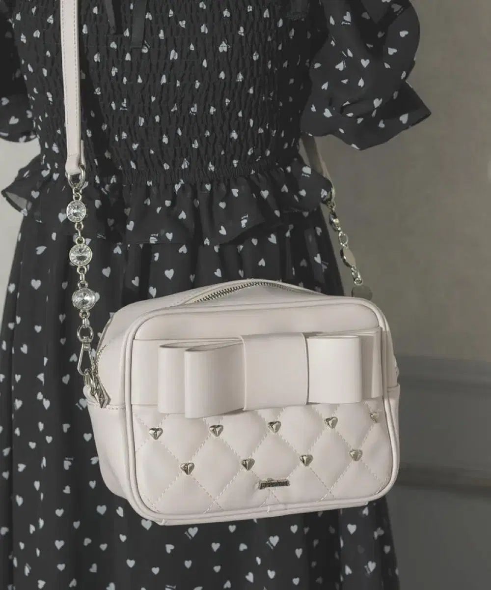 PIUM ピウム ハート キルティング リボン ポシェットバッグ ピンク