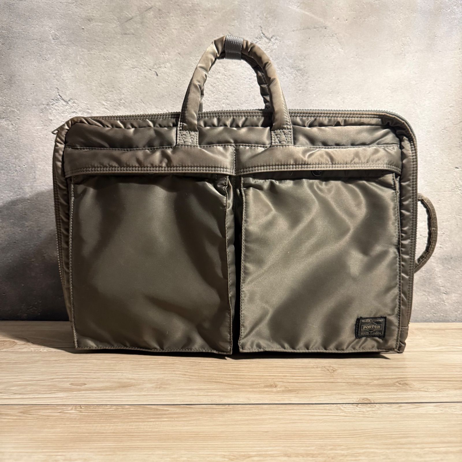 02 ポーター タンカー ビジネスバッグ 3way グレー シルバー 2層 02