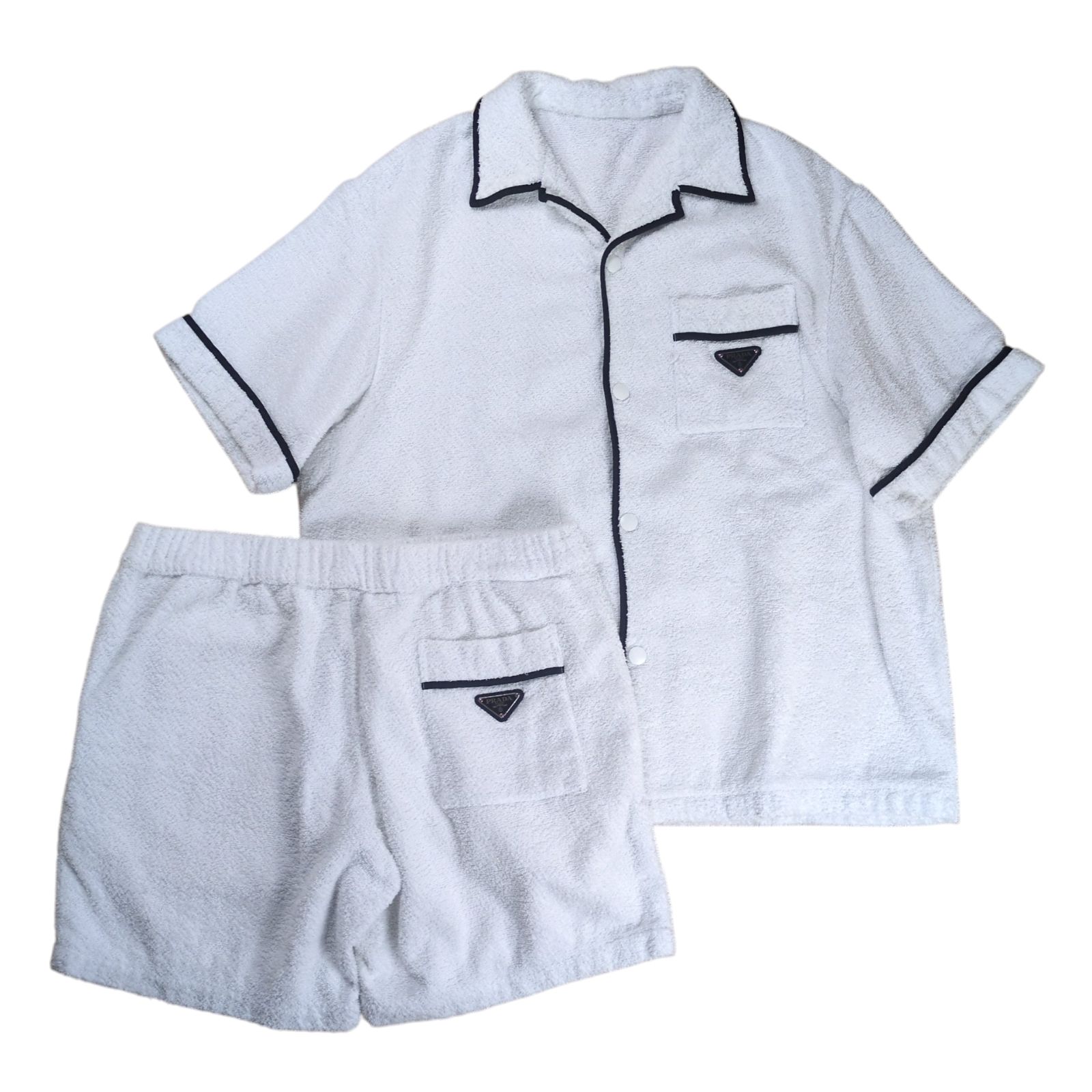 PRADA Triangle Plate Bowling S|S Shirt|Short Pants Set-up