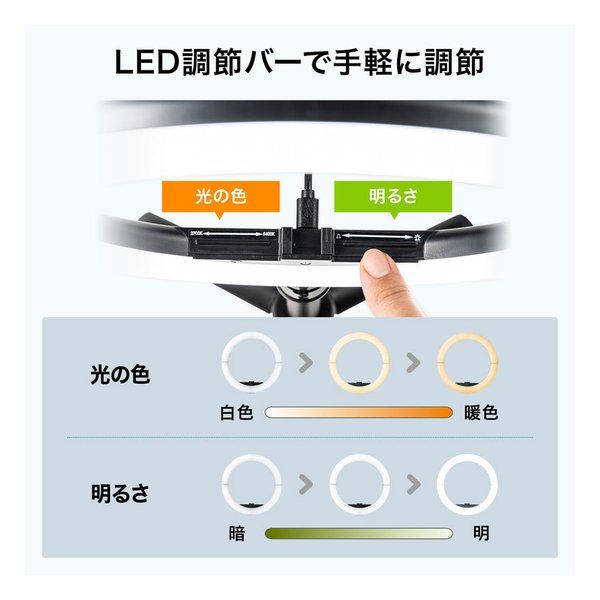 SANWA SUPPLY サンワサプライ WEBカメラ用LEDライト付きスタンド テレワーク CMSSTN2BK (2508846) CMS-STN2BK サンワサプライ SANWA WEBカメラ用LEDライト付きスタンド | ワークライト