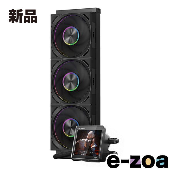 CPS（シーピーエス） 高性能水冷クーラー  IPSディスプレイ搭載/ブラック DT360-ARGB-BK (2652331)