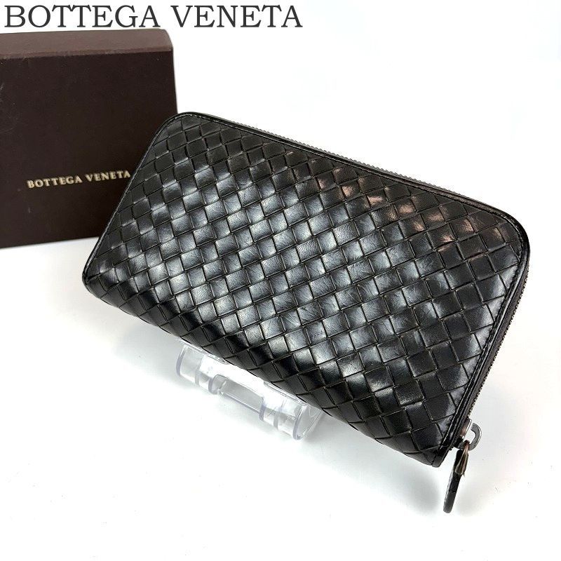 も*こ様 Bottega Veneta ブラック、メタルグレー　レザー長財布 も*こ様 Bottega Veneta ブラック、メタルグレー レザー長財布